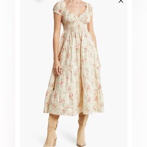 WeWoreWhat Floral Cream Midi Dress